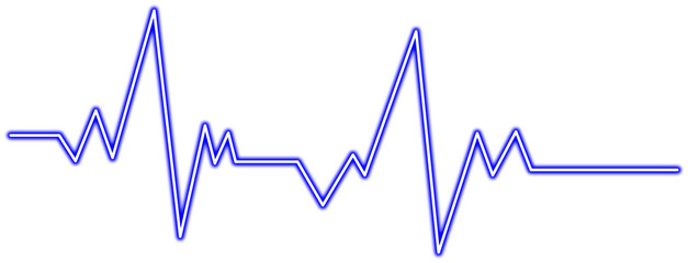 Electrocardiogram ECG heart rate line pulse medical waveform isolated on transparent background