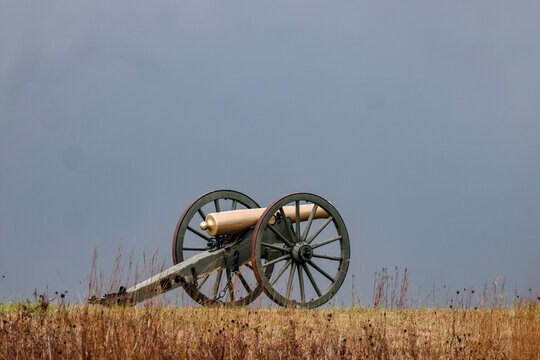 A canon on a hilltop