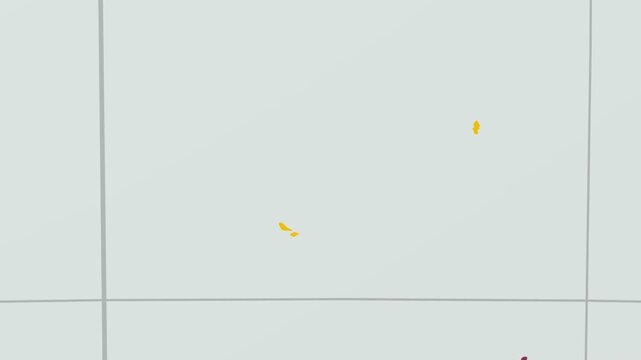 Wallis and Futuna Islands map. Animated zoom into the country on the Globe in Pale Mint Dark Pink color palette. Country logo animation with round text and airplanes. Map with meridians, parallels.