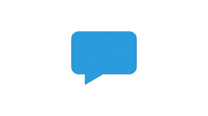 Fototapeta premium A modern speech bubble icon in a vibrant shade of blue against a plain background.