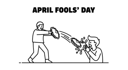 Obraz premium April Fools' Day Prank: Pie Throwing Fun