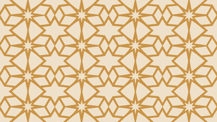 Abstract and Harmonious Geometric Pattern Background Seamless Vector Illustration for Wallpaper and Textile Print Designs featuring Traditional Islamic Art Style and Ornate Details