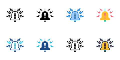 Fototapeta premium Emergency broadcast icons set multiple style collection. Editable stroke 