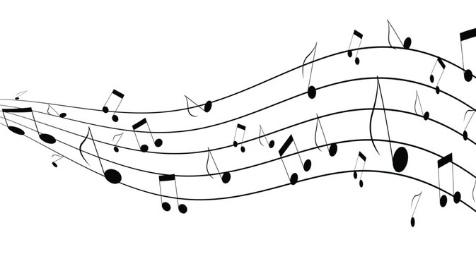 Musical notes abstract background.