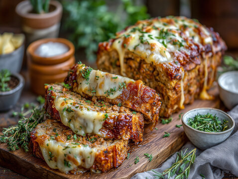 French Onion Meatloaf with Melted Swiss Cheese