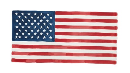 Obraz premium Painted American flag with visible brushstrokes