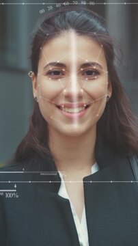 Method of identity confirmation based on analyzing facial expressions from neutral to smiling within city landscapes