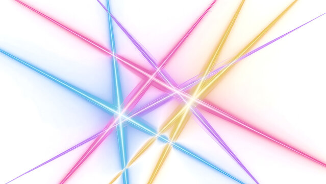 Vibrant neon gradient rays with crisp angular edges and high contrast futuristic design isolated on transparent background