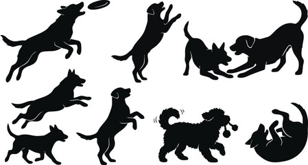 Collection of Dogs in Various Silhouettes. © rama coloring studio