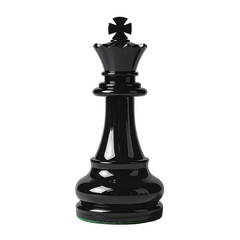 Fototapeta premium Elegant black king chess piece with polished surface and prominent crown for leadership and authority metaphors in chess tournaments and professional strategic management training materials