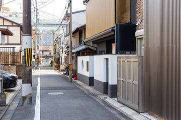 Obraz premium 京都市下京区のローカルな町並み