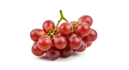 Fototapeta premium Red Grapes Bunch on White Background Fresh Juicy Fruit