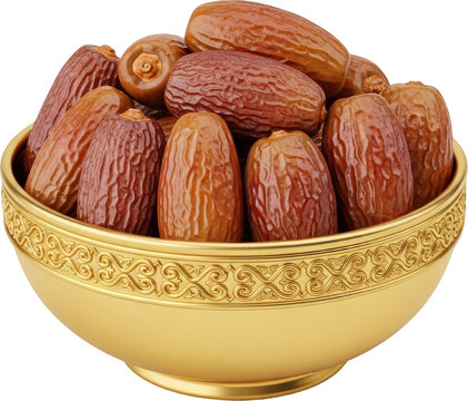 Golden Bowl Filled with Premium Dried Dates