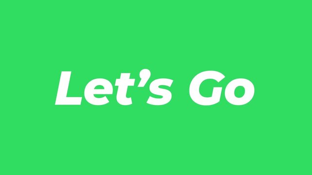 Ready Counting Down From Three To Let's Go Animation White On Isolated Green Background