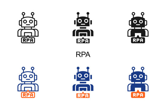 Rpa Icon Multi Style Vector Illustration