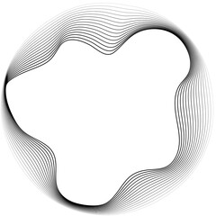 Circles round shape with wavy dynamic line. Frame border gradient