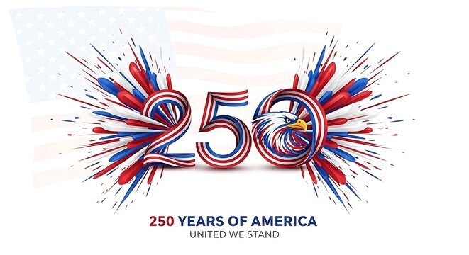 Commemorative 250 Years of America United We Stand Patriotic Celebration Design