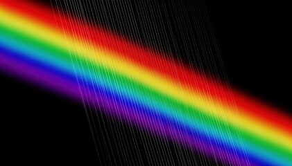 Naklejka premium Rainbow's Artistic Canvas: A vibrant spectrum of colors arches across the frame, a symbol of hope and serenity.