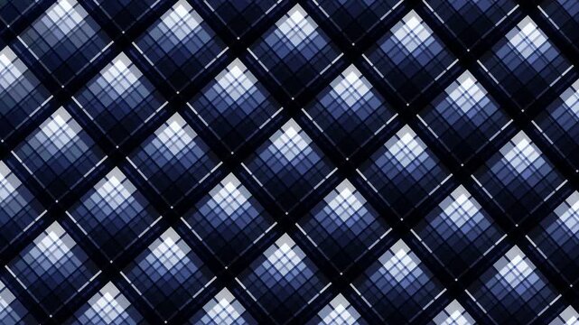 Abstract geometric diamond pattern texture in dark blue and black with moire optical illusion effect for modern design backgrounds