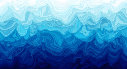 Obraz premium abstract blue ocean waves pattern background with swirling motion and calming shades of blue