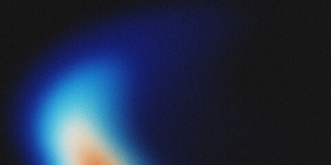 Grainy Abstract Gradient with Blue and Warm Tones on Black