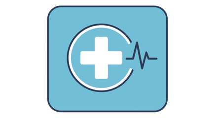 Obraz premium Medical Cross Symbol with Heartbeat