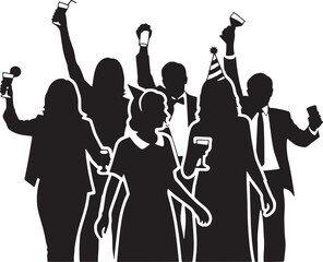 Fototapeta premium Group of people celebrating at a party in formal attire