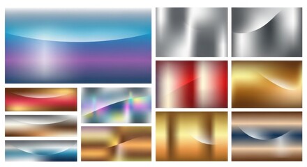 Fototapeta premium Collection of abstract gradient backgrounds with smooth transitions.
