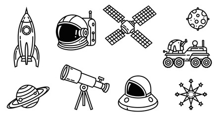 Collection of space exploration icons © milenialdesastudio