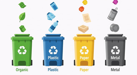 vector illustration of a recycling bin
