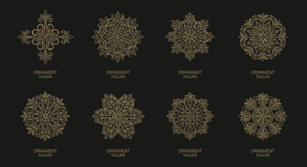 Elegant Ornate Mandala and Floral Decorative Vector Ornament Set