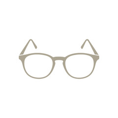 Simple Grey Round-Frame Glasses Icon.
