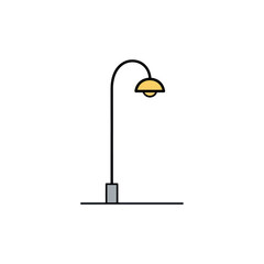 Minimalist street light icon on white background