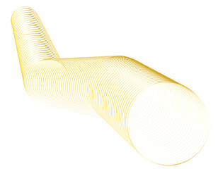 曲線・流線・ウェーブ背景　畝り・円形　黄色