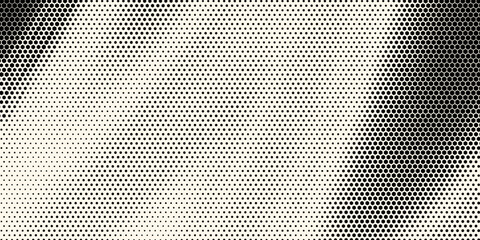 Hexagon Shapes Vector Abstract Geometric Technology Oscillation Wave Isolated on Light Background. Halftone Hex Retro Simple Pattern. Minimal 80s Style Dynamic Tech Wallpaper