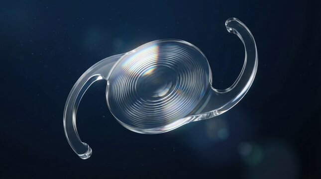 Multifocal intraocular lens for eye surgery 3D render