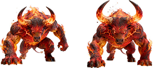 牛　モンスター　炎　闘牛　動物