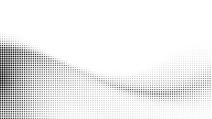 halftone dot wave background abstract black gradient curved pattern vector illustration © BIJOLI