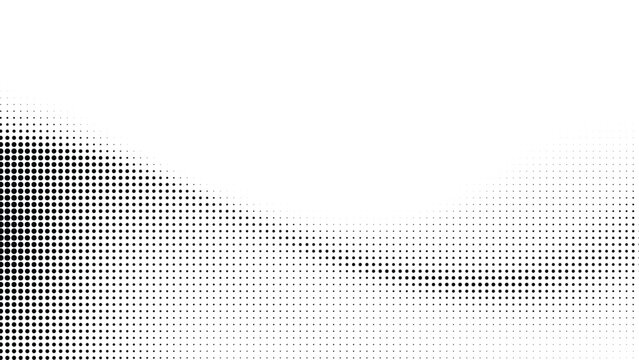 halftone dot wave background abstract black gradient curved pattern vector illustration