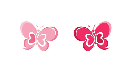 Pink and Red Butterfly Icons.