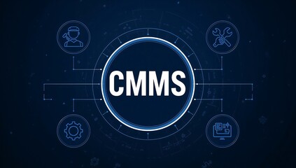 Obraz premium CMMS acronym,computerized maintenance management system concept, software solution designed to streamline and optimize the management of maintenance activities within an organization. new