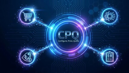 Obraz premium CPQ configure price quote concept process used by companies to automate the sales quoting and proposal generation process ai