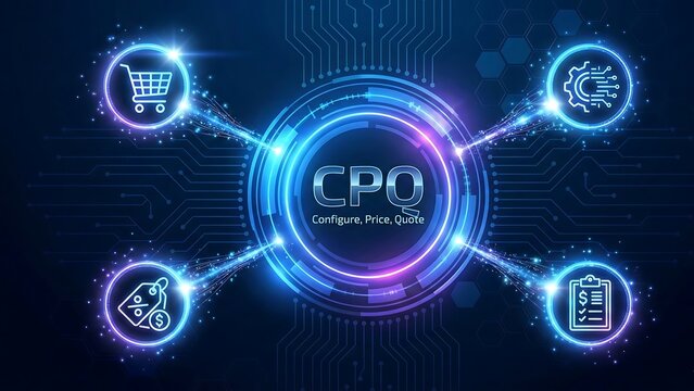 CPQ configure price quote concept process used by companies to automate the sales quoting and proposal generation process ai