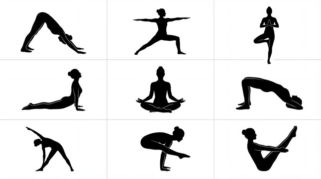 silhouette of a woman doing yoga
