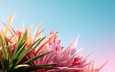 Obraz premium Whimsical Botanical Garden with Delicate Pastel-Tinted Exotic Plants