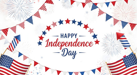 Obraz premium Happy 4th of july independence day celebration with patriotic decorations