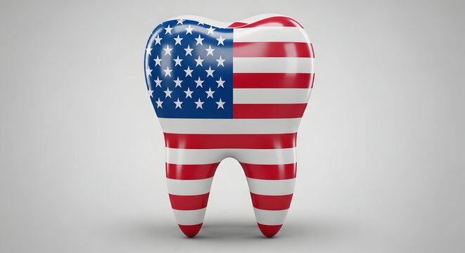 Patriotic tooth 4th of july american independence day dental health