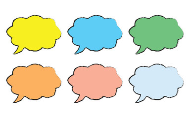 Vibrant colorful speech bubbles for creative communication and dialogue