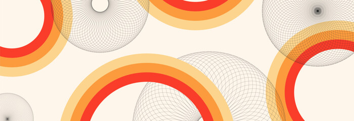 Modern Retro Abstract Design with Bold Circular Shapes