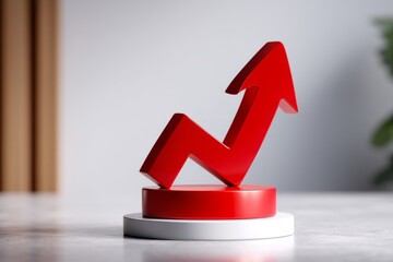 3D Abstract Shapes Representing Price Rise and Market Growth Trends